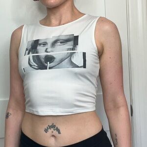 Grunge Mona Lisa Crop Tank